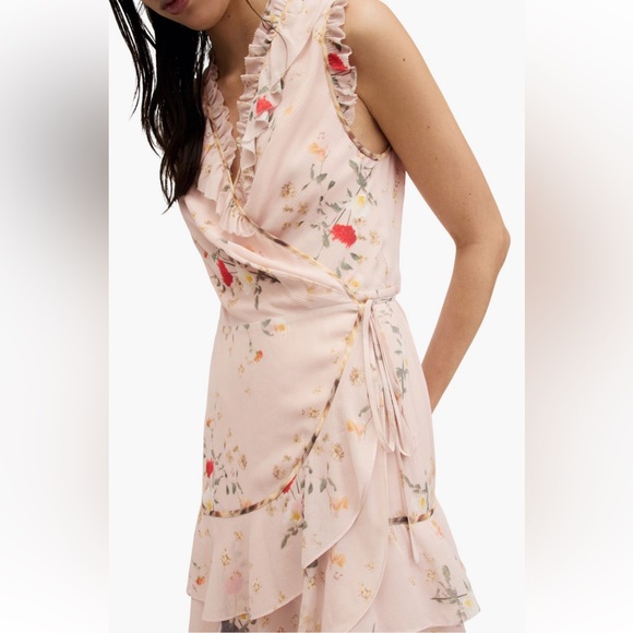 AllSaints Ari Kora Floral Print Wrap Dress - Picture 4 of 6